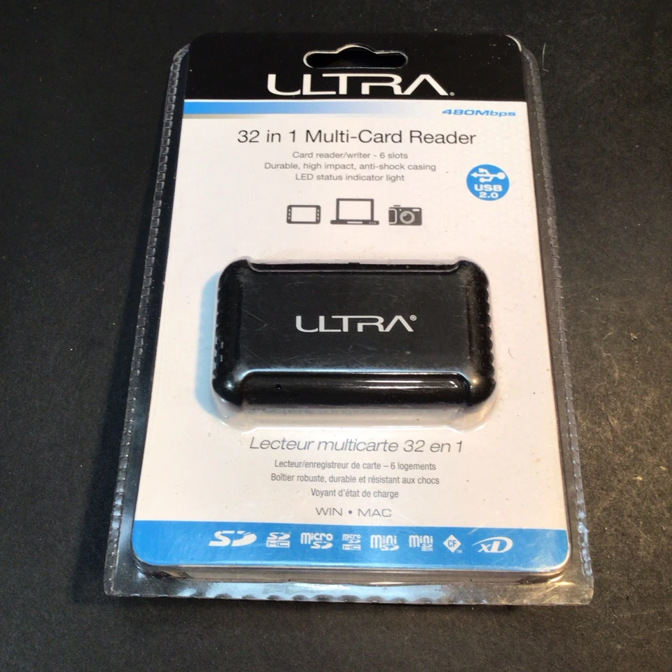 Ultra 32 in 1 USB 2.0 Flash Memory Card Reader/Writer 480 Mbps NEW - Image 1 of 3