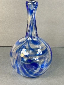 Signed Art Glass Small Vase  - Picture 1 of 11