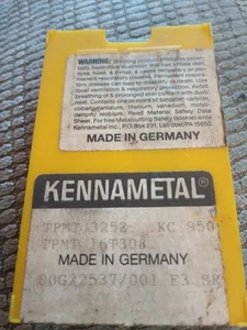 NEW BOX OF 3 KENNAMETAL TPMT 3252 TPMT 16T308 KC950 CARBIDE INSERTS - Picture 1 of 2