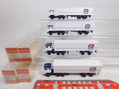 4X Wiking H0 1:87 520 Sattelzug/LKW Scania Container Pracht TOP+Box #CY892-0,5 - Immagine 1 di 4