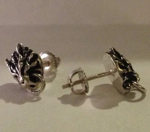 Final Fantasy VII FF 7 Cloud Strife Wolf  earrings Sterling Silver .925 Cosplay - Picture 1 of 1
