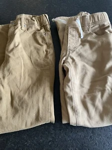 Boys GAP & Old Navy Khaki Pants Size 14 Slim Lot of 2 Pull on Uniform - Picture 1 of 5