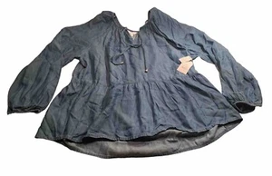 Jeansblau XL Neu mit Etikett Bauern Baby Puppe Bluse Top - Bild 1 von 10