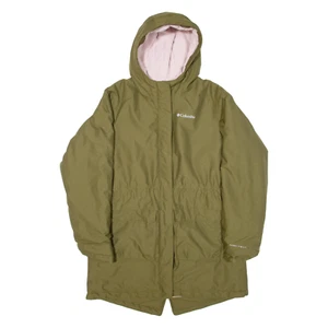 COLUMBIA Insulated Girls Parka Coat Green Hooded XL - Picture 1 of 6
