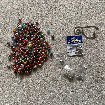 Job Lot Glass Beads Murano Style Various Sizes Charms Jewellery Over 230 Beads - Image 1 of 4