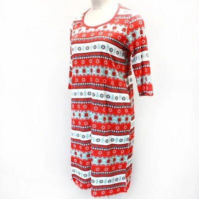 Avenue Catherines Plus Cotton Blend Christmas Print Nightgown Sleep Shirt 14/16 - Image 1 of 4