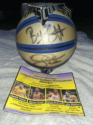 Los Angeles Lakers Derek Fisher Byron Scott Luke Walton Autographed Basketball - Image 1 of 2