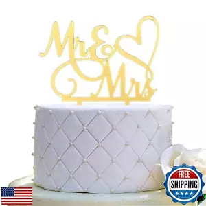Mr and Mrs Cake Topper - Bride and Groom Sign Wedding, Engagement Cake Topper - Picture 1 of 5