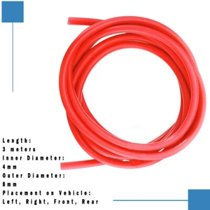 3 Meters 4MM For High Temp Vacuum Engine Bay Dress Up Red Air D Silicone Hose - Picture 1 of 5