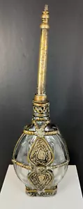 Vintage Moroccan Handmade Embossed Metal Work Overlay Perfume Bottle Sprinkler - Picture 1 of 5