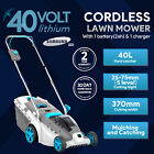 40v Cordless Lawnmower Kit 37cm Brushless Lawn Mower Lightweight Mower Low Noise
