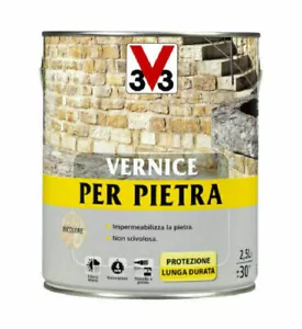 V33 Vernice per Pietra Muri Pavimento Pittura Incolore Impermeabilizzante - Foto 1 di 1