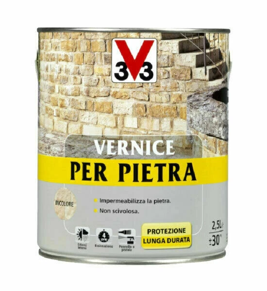 V33 Vernice per Pietra Muri Pavimento Pittura Incolore Impermeabilizzante - Immagine 1 di 1