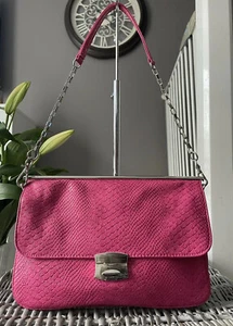 Lovely Juno Pink Shoulder Bag Silver Chain Clutch Handbag House Of Fraser - Picture 1 of 11