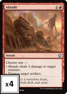 MTG (x4) Abrade (x4) Playset (Foundations U#188) NM/LP - Picture 1 of 1