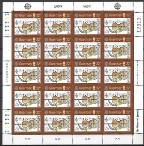 Mini Hoja Music Guernsey 1985 Yvert 322/23 Europa CEPT Estampillada sin montar o nunca montada en muy buen estado - Imagen 1 de 2