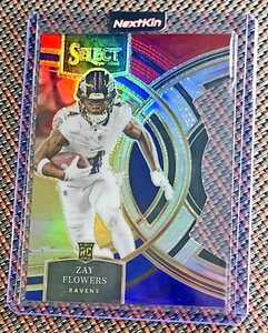 Zay Flowers 2023 PANINI Select Premier 157 Red & Blue Die-Cut Prizm Rookie RC - Picture 1 of 3
