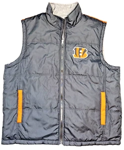 CINCINATTI BENGALS REVERSIBLE PUFFER VEST MENS XXL OFFICIAL NFL FOOTBALL G-III - Picture 1 of 9