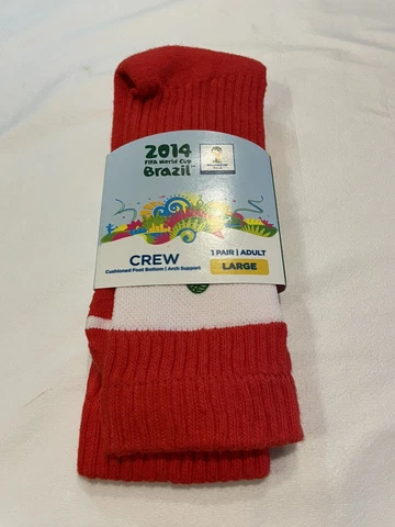 2014 FIFA  World Cup Soccer Crew Socks 1 Pair Adult LG Official NIP Official NIP Cover