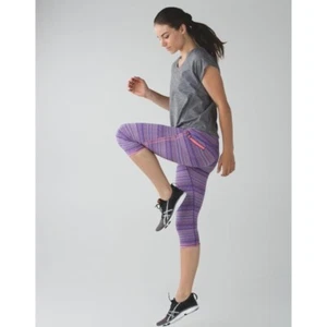 LULULEMON Athletica Run Top Speed Crop Leggings Pants Space Dye Twist Size 4 - Picture 1 of 15