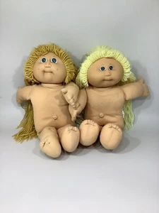 Cabbage Patch Dolls X2 1982 Yarn Hair No Clothes - READ - Picture 1 of 17