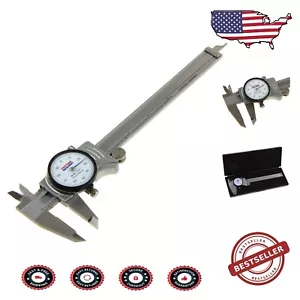 Solid Stainless Steel 6-Inch Dial Caliper - Accurate Measurement Tool with Case - Picture 1 of 7