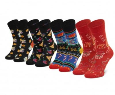 Meias femininas Happy Socks multi sortidas pacote com 4, 36-40, EUA W 5,5-9,5 - Imagem 1 de 3