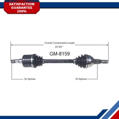 Eje articulado CV delantero derecho para Pontiac Montana tracción delantera 3,5 L 2009 2008 2007 2006 2005 Foto 1 de 3