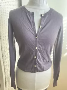 Banana Republic Italian Cashmere Cardigan Sweater Purple-Gray Button Down Sz XS - Picture 1 of 8