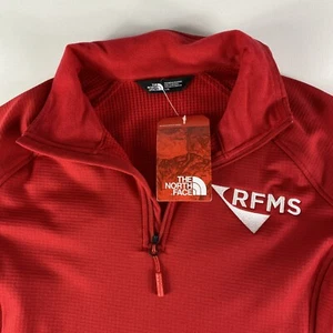 Maglione donna The North Face grande rosso Mountain Peaks 1/4 zip leggero nuovo con etichette - Foto 1 di 15