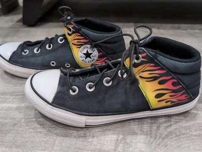 Top medio Converse Chuck Taylor Into The Flames juvenil talla 4 lona negra Foto 1 de 4