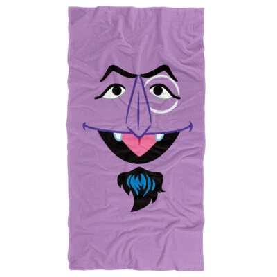Toalla de playa con licencia oficial Sesame Street Count Face 30"x60" Foto 1 de 4