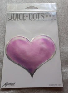 NUEVO EN PAQUETE Pegatina Decorativa Juice Dots Rosa/Púrpura Corazón Aprox 4" x 4" - Imagen 1 de 2