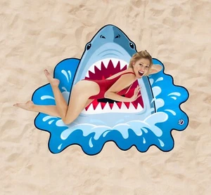 Giant Shark Attack Jaws - Beach Towel Pool Shower Microfiber Blanket Cover - Picture 1 of 2
