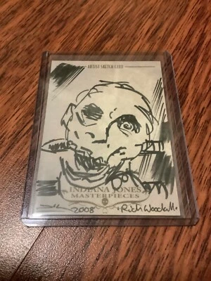 INDIANA JONES MASTERPIECES SKETCH AUTO CARD RICH WOODALL 2008 TOPPS - Image 1 of 2