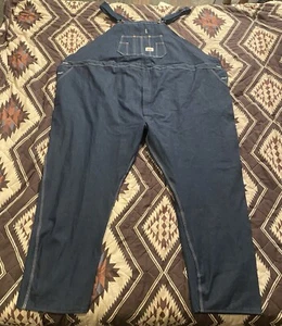 Roundhouse Denim Bib Overalls Carpenter Dark Blue Men’s Size 74”x34” NEW NWT - Picture 1 of 11