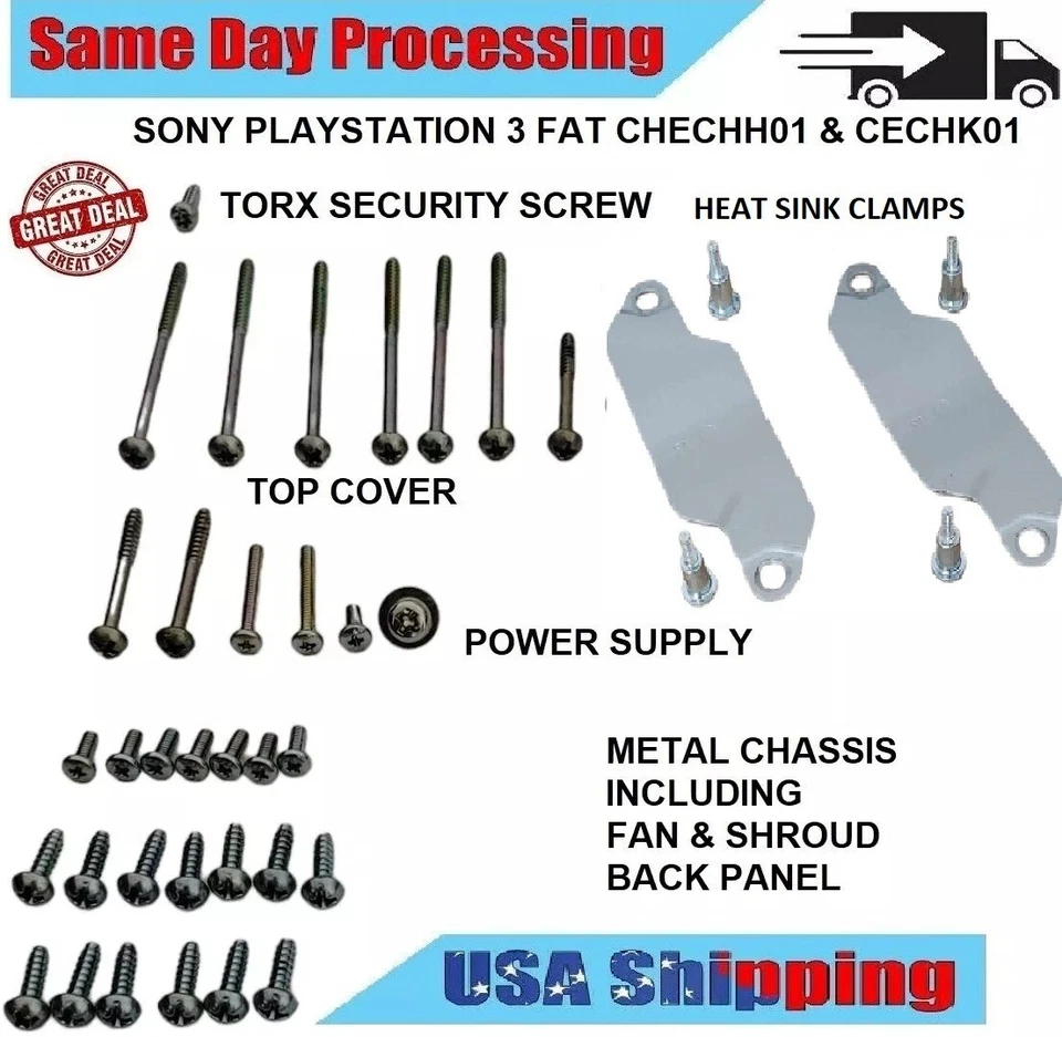 1 Pack Tornillos Largos y Precesión para CONSOLAS FAT Sony Playstation 3 PS3 Foto 1 de 1