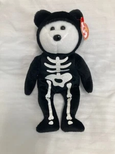 Ty Beanie Baby 🎃 BONESES The Halloween Skelton Bear 8.5" MINT Tags - Picture 1 of 1