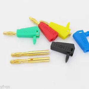 100sets 5color Gold Plated Brass Stackable 4mm Banana Plug Test Cable Connector - Bild 1 von 8