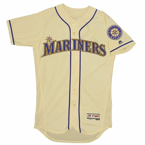 Mens MLB Seattle Mariners Authentic On Field Flex Base Jersey - Cream Alternate Cover