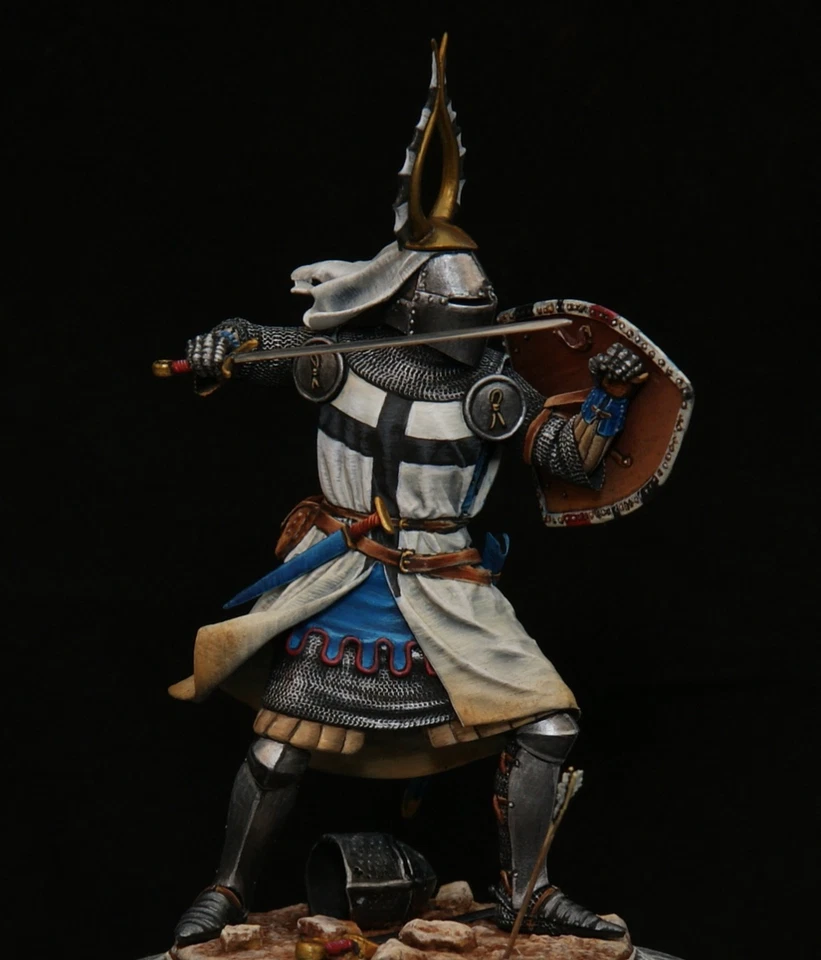 Soldatino giocattolo in miniatura dipinto cavaliere teutonico 75 mm prevendit... - Immagine 1 di 4