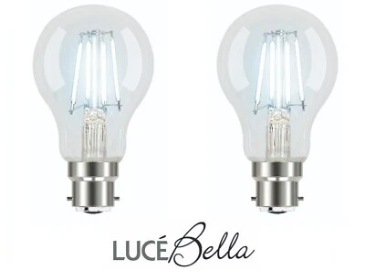 LUCEBELLA Luce Bella 4W LED A60 Light Globes Bulbs Cool White 4000K B22 Bayonet Twin pack