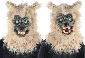 Animiertes Tier WERWOLF MONSTER Kunststoff Gesichtsmaske mit beweglichem Kiefer Halloween - Bild 1 von 3