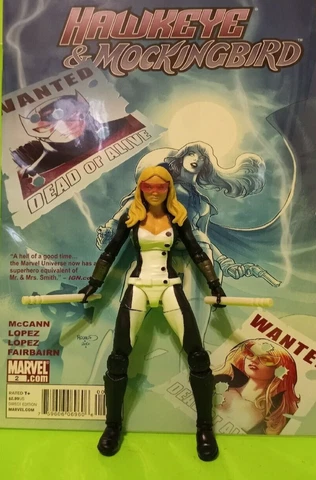 Marvel Legends MOCKINGBIRD CUSTOM ONSLAUGHT BAF + HAWKEYE & MOCKINGBIRD # 2 Cover