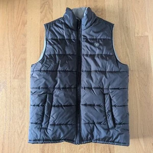 Giubbotto uomo ARIAT puffer taglia large marrone scuro e marrone reversibile full zip finto collo - Foto 1 di 7