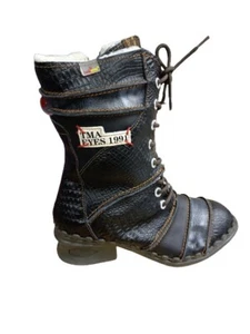 TMA-5199 Damen Boots Echtleder gefütterte Stiefeletten schwarz Gr. 36 Neu - Bild 1 von 5