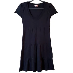 Derek Heart Girls Sweater Dress Size L (14-16) Black Scoop Neck Tiered Pleated - Picture 1 of 10