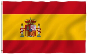 Spain Flag with Eyelets Flag 150x90 Metalösen Weatherproof Flagpole - Picture 1 of 4