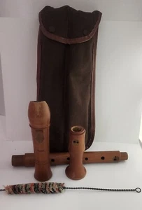 Hochwertige Troubadour Flötenblockflöte aus Holz mit Koffer und Reiniger - Bild 1 von 1