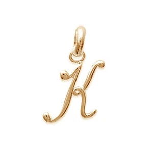 Pendentif Initiale Lettre K Classique Plaqué Or - Neuf - Picture 1 of 1